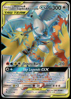 Moltres & Zapdos & Articuno GX 66/68 Ultra Rare Hidden Fates Pokemon Card NM-1 - Image 1