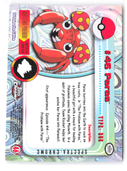Topps Chrome 2000 Paras Pokemon Card #46 Holo NM SPECTRA - Image 2