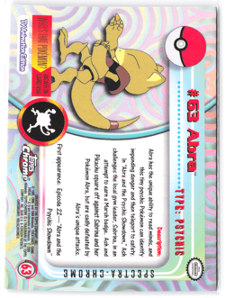 Topps Chrome 2000 Abra Pokemon Card #63 Holo NM SPECTRA - Image 2