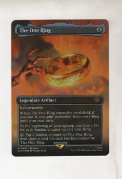 THE ONE RING BORDERLESS ALTERNATE ART MAGIC MTG LOTR LORD OF THE RINGS FOIL CARD - Image 1