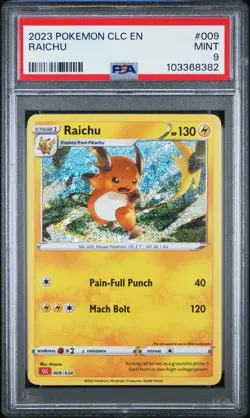 RAICHU 009/034 PSA 9 CLB POKEMON CARD CLASSIC COLLECTION HOLO ENGLISH - Image 1