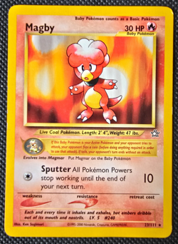 Pokemon WOTC Card - Magby - Neo Genesis - Non-Holo Rare - 23/111 - LP - Image 1