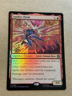 mtg pre-release foil Spider-Punk, Spiderman set, unplayed - Image 1