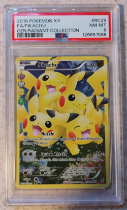 Pokemon TCG 2016 Pikachu RC29/RC32 XY Generations Radiant Collection PSA NM-MT 8 - Image 1