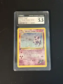 Sabrina’s Gengar Holo Pokemon Gym Heroes 1st Edition (14/132) CGC EXCELLENT+ 5.5 - Image 1