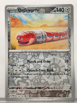 Orthworm - 138/182 Paradox Rift Reverse Holo Pokemon - NM+ Scarlet and Violet - Image 1