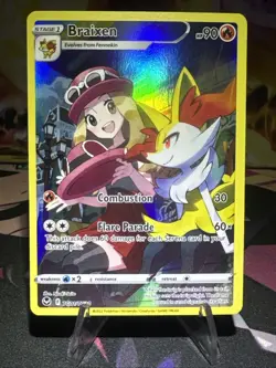 Braixen Full Art TG01/TG30 Ultra Rare Silver Tempest Pokemon TCG NM Holo - Image 1