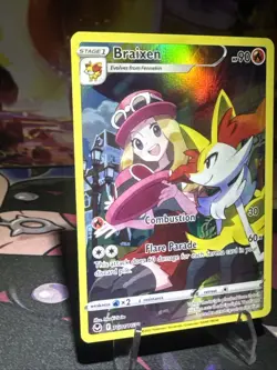 Braixen Full Art TG01/TG30 Ultra Rare Silver Tempest Pokemon TCG NM Holo - Image 3