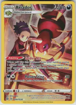 Pokemon Ariados TG09/TG30 SWSH09: Brilliant Stars Trainer Gallery Ultra Rare NM - Image 1