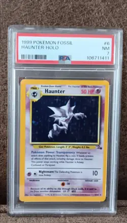 1999 POKEMON FOSSIL #6 HAUNTER-HOLO - PSA 7 - Near Mint - Image 1