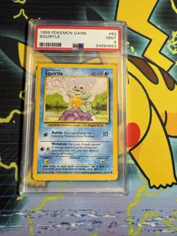1999 Pokemon Game #63 Squirtle Base Set PSA 9 Mint WOTC - Image 1