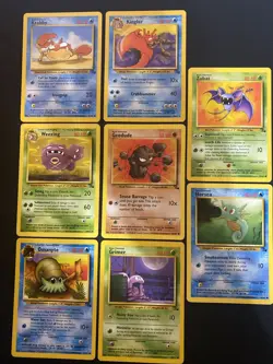Lot of 8- VINTAGE - Pokemon Cards WOTC - Fossil - Hp- Lot 1 - Image 1