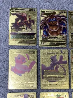 Set of 25 Pokemon Blastoise,Pikachu&Cosplay,Mew&More Gold Foil Fan Art Cards - Image 2