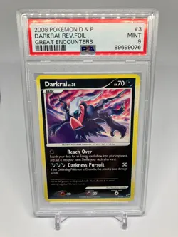 PSA 9 Pokemon Diamond & Pearl Great Encounters Darkrai Reverse Foil Card #003 - Image 1