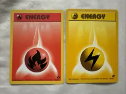 LP Pokemon ENERGY X2 Card Unlimited GYM Challenge Fire Lightning - Image 1