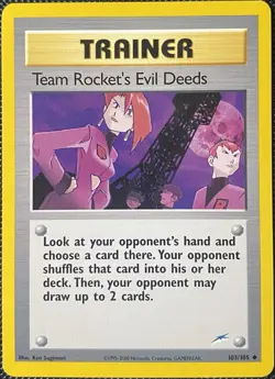 Team Rocket's Evil Deeds 103/105 Neo Destiny Regular - Pokemon Card - Image 1