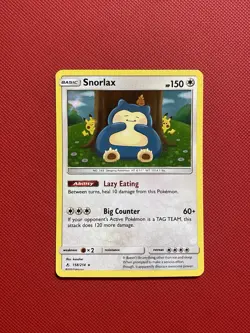 Snorlax 158/214 Sm-Unbroken Bonds Holo Pokemon Card TCG - Image 1