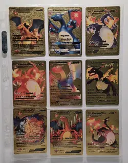 Pokemon Gold Foil Black Foil Fan Art 139 Different Card Lot Charizard Pikachu Lo - Image 1