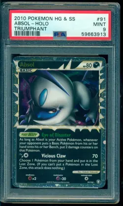 2010 Pokemon Triumphant #91 Absol Prime PSA 9 Mint - Image 1