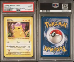 1999 POKEMON BASE SET SHADOWLESS YELLOW CHEEKS #58 PIKACHU PSA 4 - Image 3
