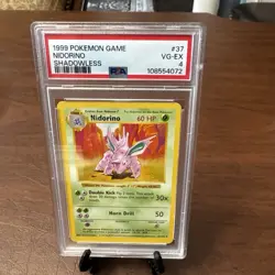 1999 POKEMON BASE SET SHADOWLESS #37 NIDORINO PSA 4 - Image 1