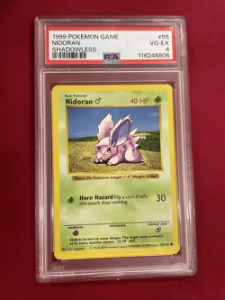 Graded PSA 4 1999 Pokemon Game Nidoran Shadowless #55 VG-EX - Image 1
