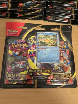 Pokemon TCG Mega Evolution 3 Pack Blister w/ Psyduck Promo NEW & SEALED - Image 1