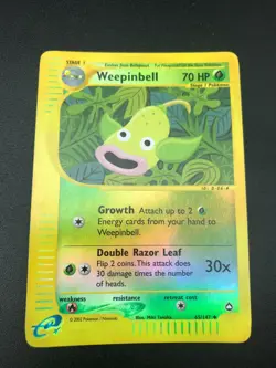 Weepinbell 65/147 REVERSE HOLO Pokemon Aquapolis Vintage WOTC E Series NM 2003 - Image 1