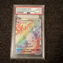 PSA 10 GEM MINT Pokemon Champion Path Secret Rare Rainbow Charizard VMAX 074/073 - Image 1