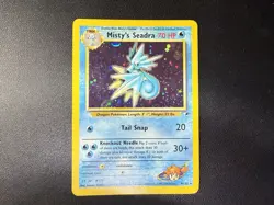 Pokemon TCG Misty's Seadra Unlimited Holo Rare Gym Heroes 9/132 LP+ - Image 1