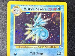 Pokemon TCG Misty's Seadra Unlimited Holo Rare Gym Heroes 9/132 LP+ - Image 3
