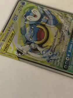 Pokemon TCG Blastoise & Piplup GX Alternate Full Art 215/236 SM Cosmic Eclipse - Image 2
