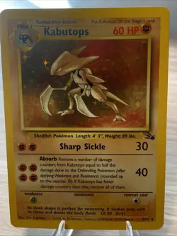 Pokemon TCG Kabutops Holo Rare Card 9/62 Fossil Unlimited NM - Image 1