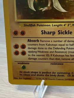 Pokemon TCG Kabutops Holo Rare Card 9/62 Fossil Unlimited NM - Image 4