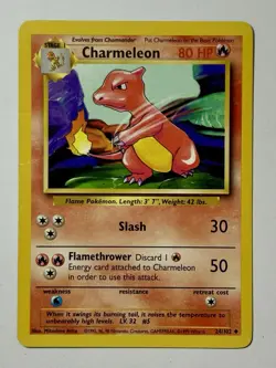 Charmeleon 24/102 (DMG) Uncommon Base Set Unlimited 1996 WOTC Pokemon Card - Image 1