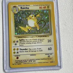 Pokemon TCG Raichu Holo Unlimited Rare Card 14/102 Base Set WOTC LP Condition - Image 1
