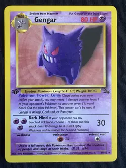Gengar 20/62 Pokemon Card TCG Fossil 1st Edition Regular Non-Holo Detailed Pics - Image 2