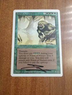 1994 Magic: The Gathering - Revised(3rd) - FORCE OF NATURE - Rare Signed - NM+ - Image 1