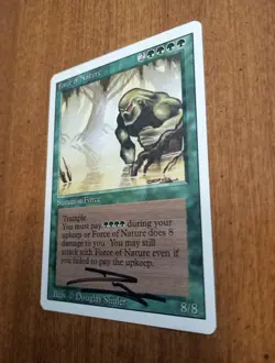 1994 Magic: The Gathering - Revised(3rd) - FORCE OF NATURE - Rare Signed - NM+ - Image 4