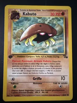 2000 Pokemon French 1st Edition Kabuto Fossil 50/62 WOTC Vintage Card - Image 1