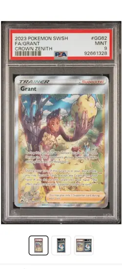 2023 Pokemon Sword & Shield Grant Trainer #gg62 Crown Zenith Full Art PSA 9 - Image 2