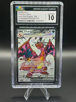 2023 POKEMON CHARIZARD EX PREMIUM COLLECTION BLACK STAR PROMO 056 CGC 10 - Image 1