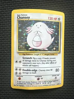 Chansey - 3/102 - Holo Rare - HP/ damaged - Unlimited Edition Pokemon Base Set - Image 1