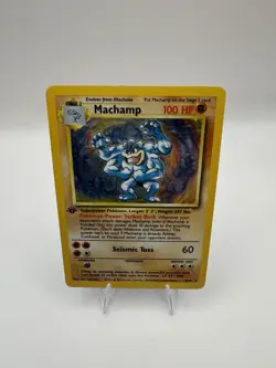 Pokemon TCG - Machamp 8/102 Holo Rare Base Set 1st Edition - WOTC Vintage HP - Image 1