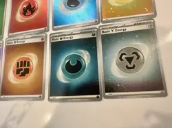 Pokemon 151 Basic Energy Cosmo Holo Full Set Of (8) SVE 001-008 - Image 4