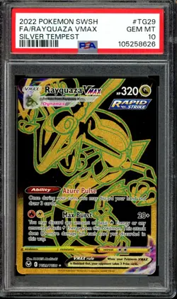 PSA 10 Rayquaza VMAX TG29 Secret Rare Silver Tempest 2022 Pokemon - Image 1