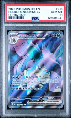 PSA 10 Team Rocket's Nidoking ex 216/182 DRI Destined Rivals Full Pokemon Card - Image 1