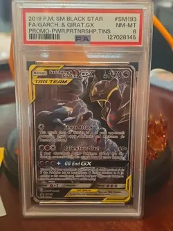 Garchomp & Giratina GX SM193 Holo Promo Card Sun and Moon Team PSA 8 - Image 1
