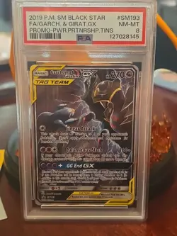 Garchomp & Giratina GX SM193 Holo Promo Card Sun and Moon Team PSA 8 - Image 2