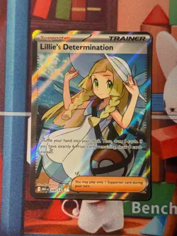 Pokemon Card Lillie's Determination 169/132 Mega Evolution Holo NM - Image 1